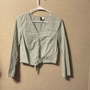 Divided Mint Green Long Sleeve Blouse